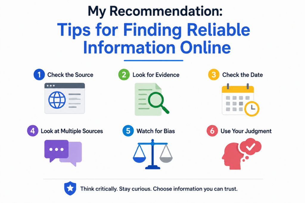 My Recommendation: Tips for Finding Reliable Information Online